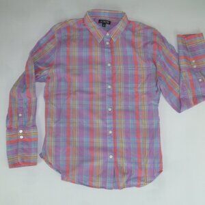 Re-Imagined J Crew Womens Button Up Shirt Size 14 Soft Plaid Pastel